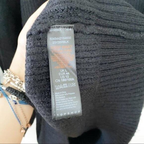 TOPSHOP black ribbed crew neck sweater sz 12 NWT - Picture 5 of 7